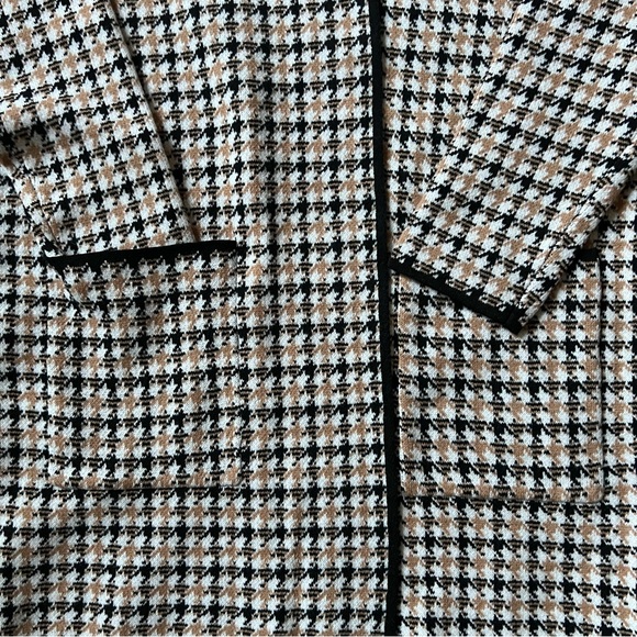 NEW! NINE WEST houndstooth open front long cardigan sweater with pockets Small - Picture 4 of 7